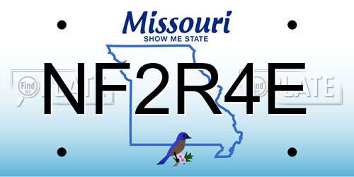 NF2R4E Missouri License Plate
