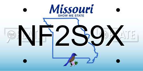 NF2S9X Missouri License Plate