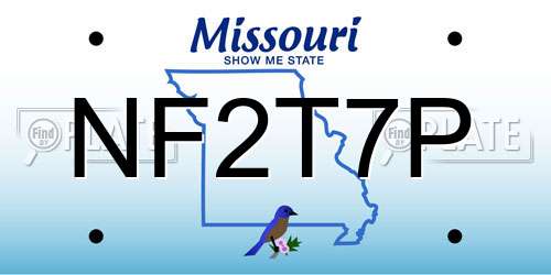 NF2T7P Missouri License Plate