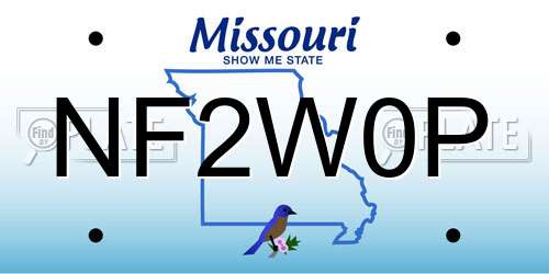 NF2W0P Missouri License Plate