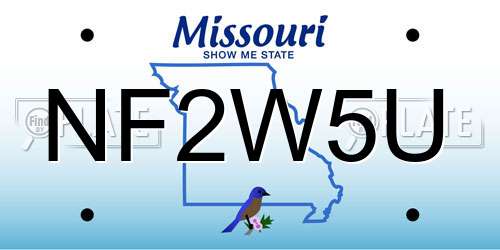NF2W5U Missouri License Plate