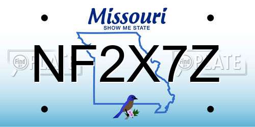 NF2X7Z Missouri License Plate