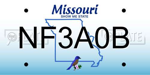 NF3A0B Missouri License Plate