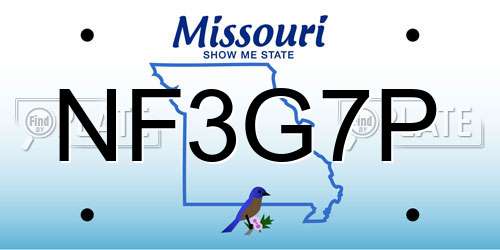 NF3G7P Missouri License Plate