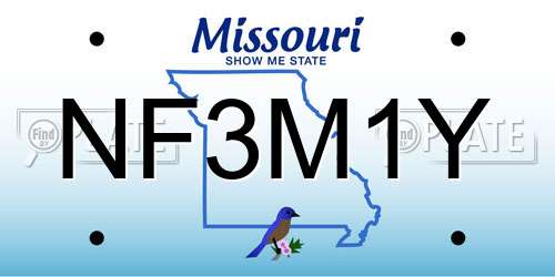 NF3M1Y Missouri License Plate