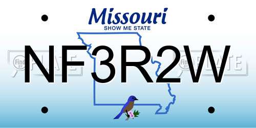 NF3R2W Missouri License Plate