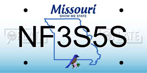 NF3S5S Missouri License Plate