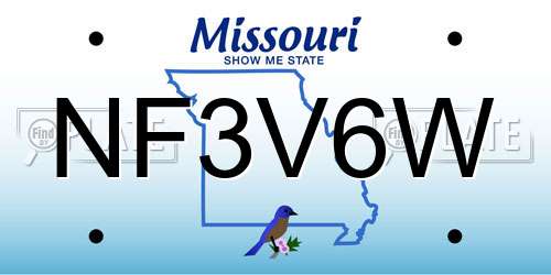 NF3V6W Missouri License Plate