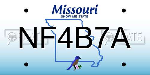NF4B7A Missouri License Plate