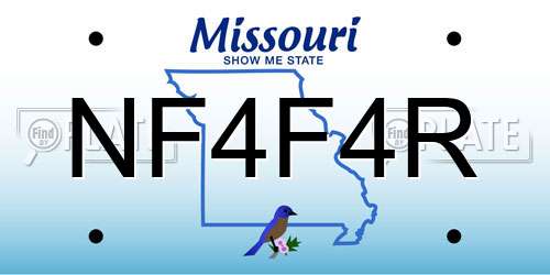 NF4F4R Missouri License Plate