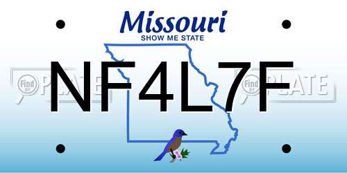 NF4L7F Missouri License Plate