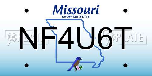 NF4U6T Missouri License Plate