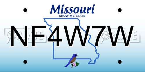 NF4W7W Missouri License Plate