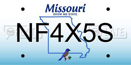 NF4X5S Missouri License Plate