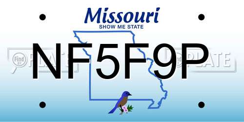 NF5F9P Missouri License Plate