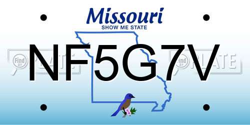 NF5G7V Missouri License Plate