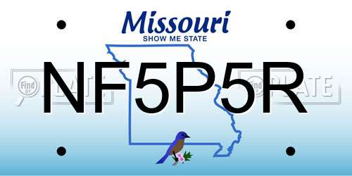 NF5P5R Missouri License Plate