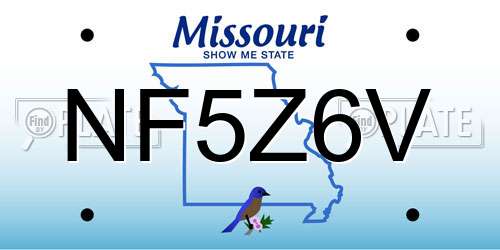 NF5Z6V Missouri License Plate