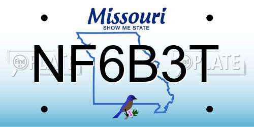 NF6B3T Missouri License Plate
