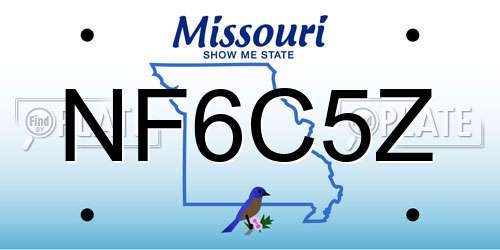 NF6C5Z Missouri License Plate