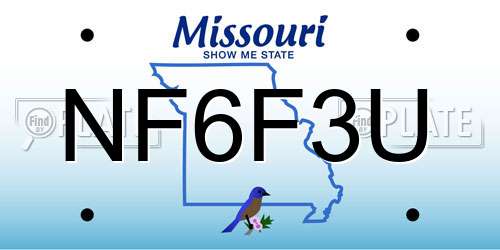 NF6F3U Missouri License Plate