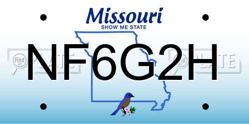 NF6G2H Missouri License Plate