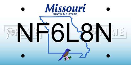 NF6L8N Missouri License Plate