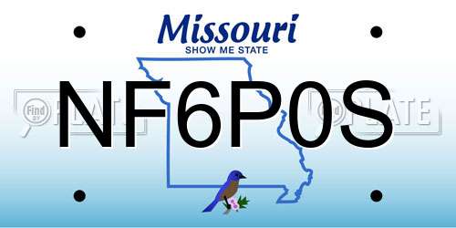 NF6P0S Missouri License Plate