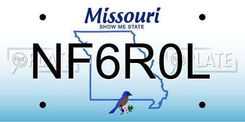 NF6R0L Missouri License Plate