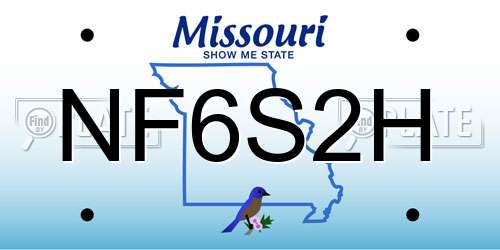 NF6S2H Missouri License Plate