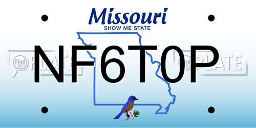 NF6T0P Missouri License Plate