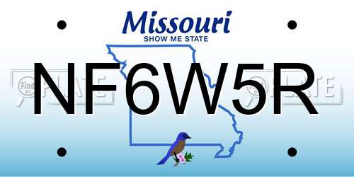 NF6W5R Missouri License Plate