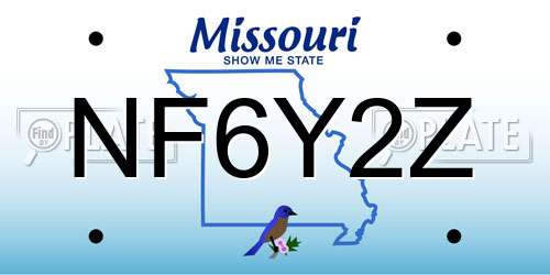 NF6Y2Z Missouri License Plate