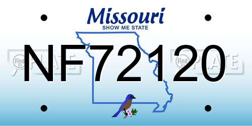 NF72120 Missouri License Plate
