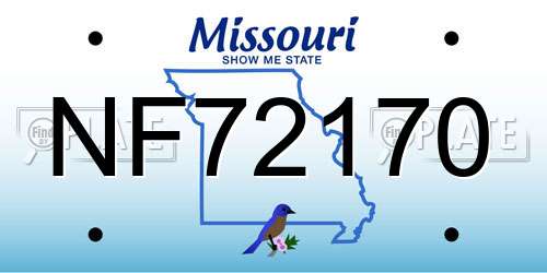 NF72170 Missouri License Plate