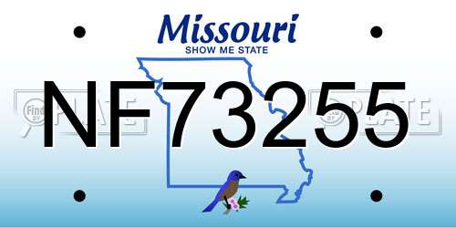 NF73255 Missouri License Plate