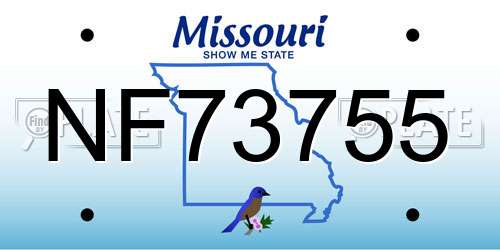 NF73755 Missouri License Plate