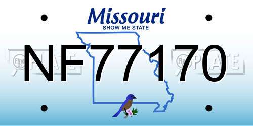 NF77170 Missouri License Plate