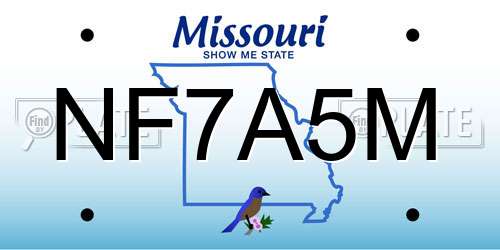 NF7A5M Missouri License Plate