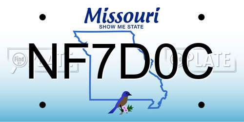 NF7D0C Missouri License Plate