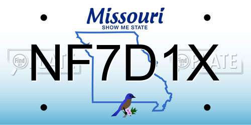 NF7D1X Missouri License Plate