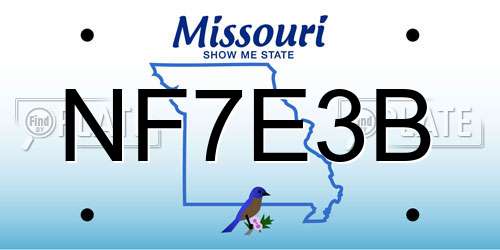 NF7E3B Missouri License Plate