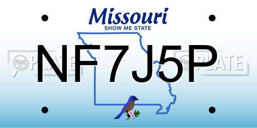 NF7J5P Missouri License Plate