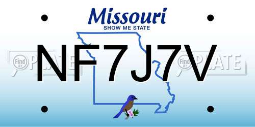 NF7J7V Missouri License Plate