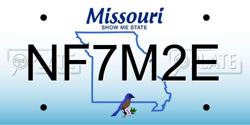 NF7M2E Missouri License Plate