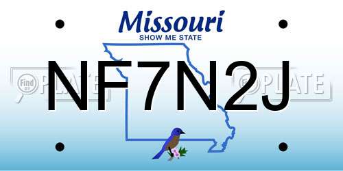 NF7N2J Missouri License Plate