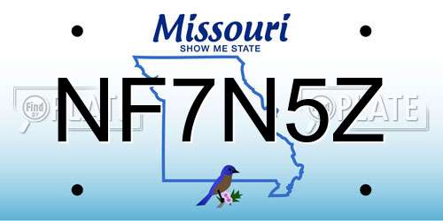 NF7N5Z Missouri License Plate