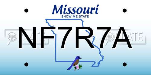 NF7R7A Missouri License Plate