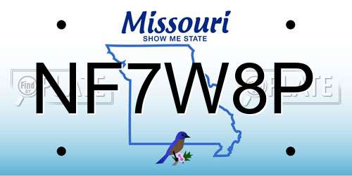 NF7W8P Missouri License Plate