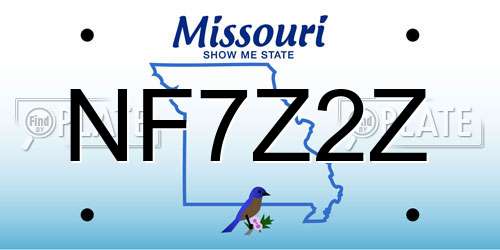 NF7Z2Z Missouri License Plate